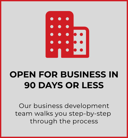 Open for business in 90 days or less